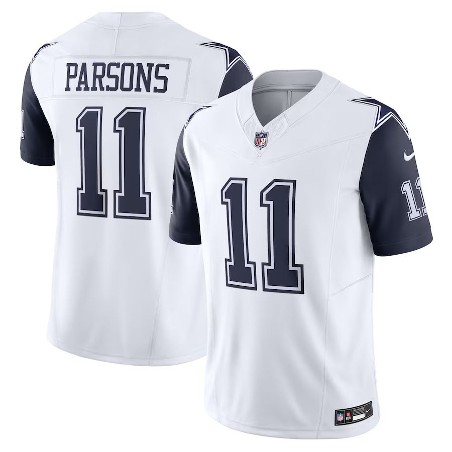 Men Dallas Cowboys #11 Micah Parsons Nike White Vapor F.U.S.E. Limited NFL Jerseys